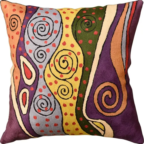 Vista 17 de Klimt - Funda de almohada moderna azul para sofá Almohadas contemporáneas azules Cojín de silla moderno abstracto Almohada moderna