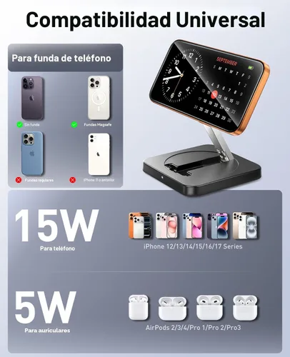 Vista 6 de Cargador inalámbrico magnético, [paquete de 2] Soporte de carga rápida