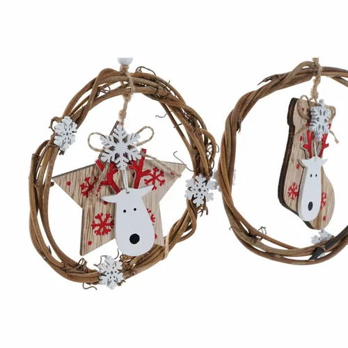 Vista 3 de Adorno Navideño DKD Home Decor Madera (3 pcs) (14 x 1 x 18 cm)