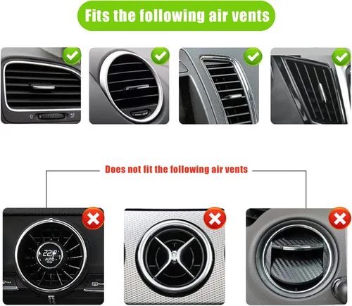 Vista 5 de Ziciner 2 piezas de dijes de clips para ventilación de aire de coche con corazón brillante, clips para salida de aire de coche con forma de corazón