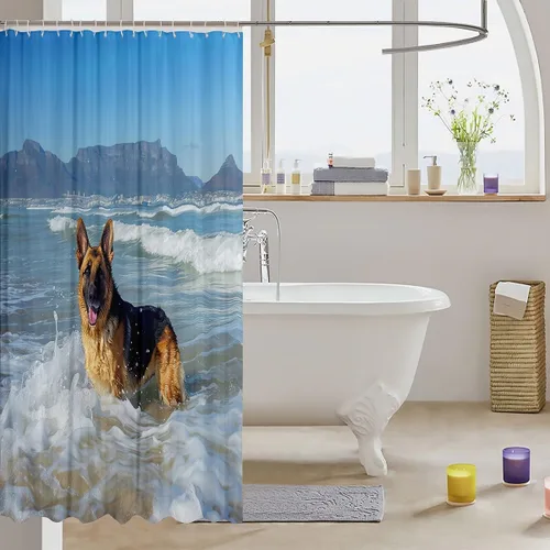 Vista 87 de Feelyou Cortina de ducha con diseño de gato para decoración de baño, bonita cortina de baño para puestos de bañeras, accesorios de baño divertidos