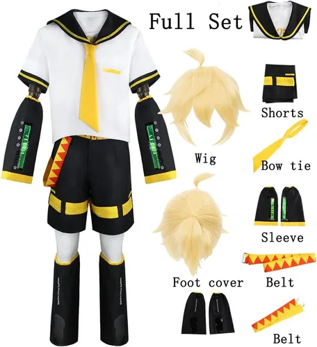 Vista 3 de Disfraz de cosplay de anime, traje de uniforme de cosplay de anime, peluca de Halloween para hombres