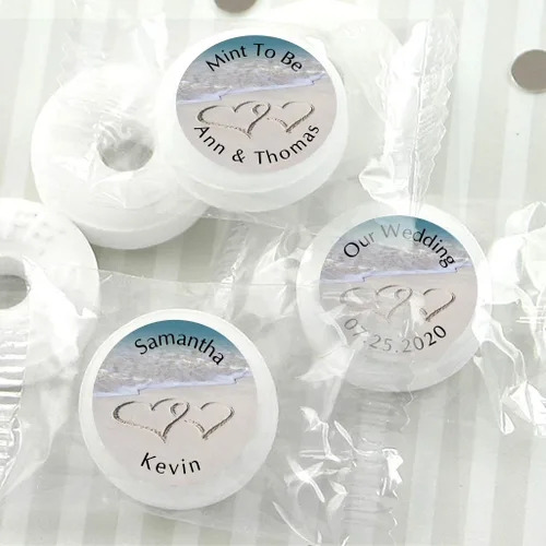 Vista 3 de Mentas de boda personalizadas para recuerdos de boda, mentas de despedida de soltera, totalmente montadas (juego de 100)