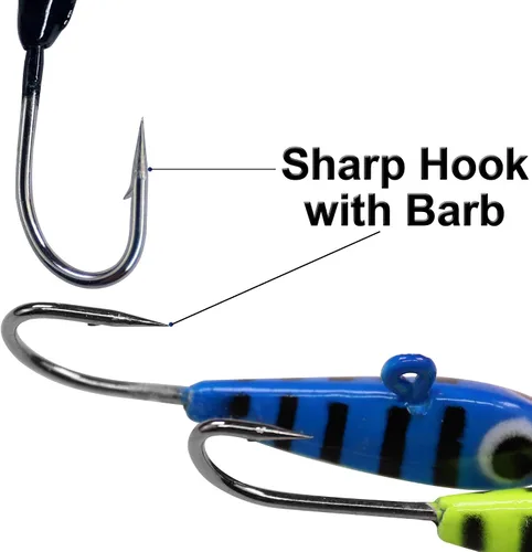Vista 3 de THKFISH Plantillas de pesca en hielo Señuelos de pesca en hielo Equipo de pesca en hielo Kit de aparejos de pesca pequeños Crappie Panfish Jigs