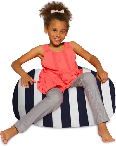 Vista 8 de Posh Beanbags - Sillón puff XL, 48 pulgadas, tela de lona para colorear - Mundo divertido Azul Rey Sólido