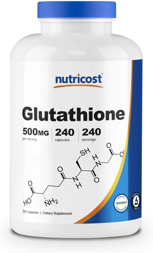 Vista 4 de Nutricost Ácido alfa lipoico 600 mg, 240 cápsulas de glutatión 500 mg, 240 cápsulas