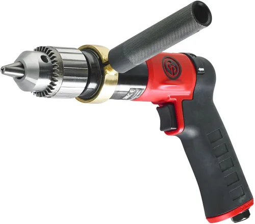 Vista 4 de Chicago Pneumatic CP9286C - Taladro de potencia neumática, 1/2 pulgada (0.512 in), mandril con llave, mango de pistola, 0.48 HP / 360 W, par