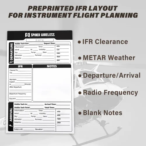Vista 5 de 3 Pack Pilot Kneeboard Notepad, IFR Flight Notepad for Pilot