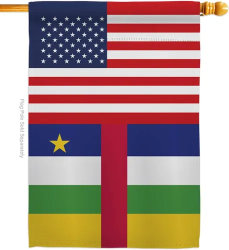 Vista 9 de Central African Republic US Friendship Garden House Flags Set Regional USA American Alliance World Country Particular Area Small Decorative Gift