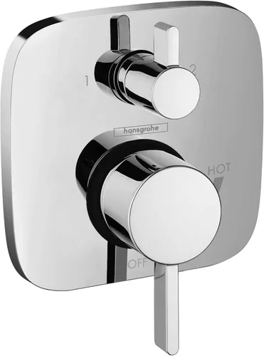 Vista 6 de hansgrohe Ecostat Válvula de presión de balance moderno para ducha con desviador en cromo, 15862001