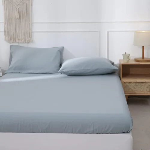 Vista 9 de Simple&Opulence Sábana bajera ajustable de lino (1 pieza), funda de colchón de 14 pulgadas de profundidad, mezcla de algodón natural, suave y Azul