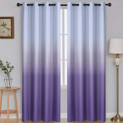 Vista 89 de SimpleHome Cortinas degradadas degradadas para oscurecer la habitación de 36 pulgadas de largo para dormitorio, con ojales y bloqueo de luz Negro
