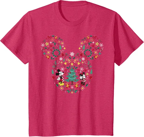 Vista 27 de Disney Mickey y Minnie Mashup Navideño Camiseta de Manga Corta Negro