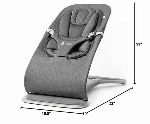 Vista 10 de Ergobaby Evolve Hamaca 3 en 1, Asiento Hamaca para Bebé Ajustable de Múltiples Posiciones, Se Adapta de Recién Nacido a Niño Pequeño, Carbón