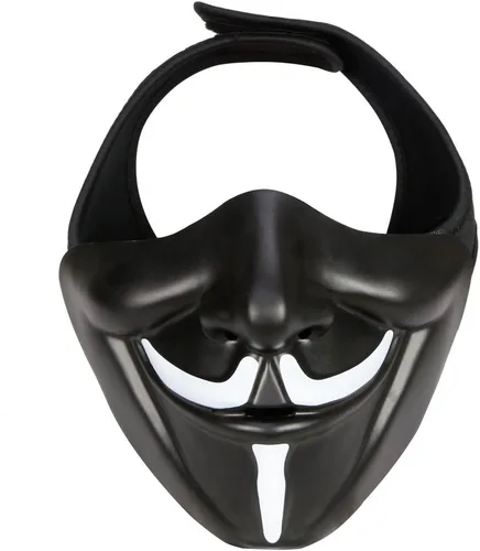 Vista 2 de CMAIR4U Airsoft Half Face Masks Halloween Costume Cosplay Evil Demon Kabuki Samurai Hannya Oni Mask