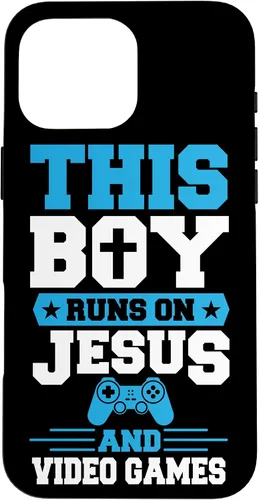 Vista 19 de This Boy Runs On Jesus and Video Games Christian Gamer Case for iPhone 17
