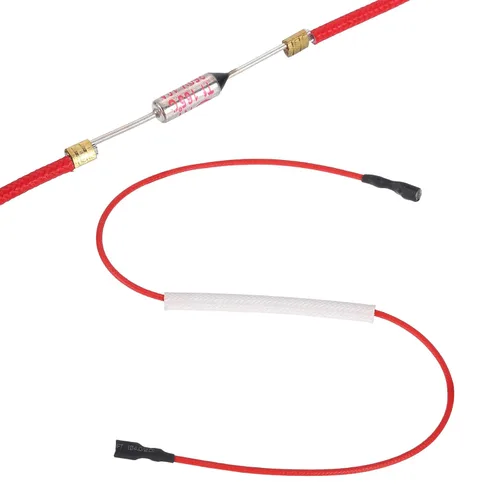 Vista 9 de MECCANIXITY Fusible de temperatura universal para olla arrocera, 168.8 °F 10 A 250 V Fusible térmico de metal con ambos terminales de fibra