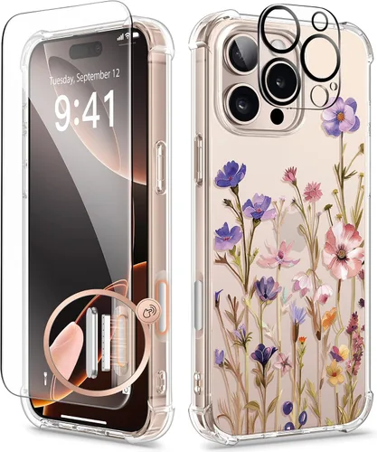 Vista 28 de GVIEWIN - Funda para iPhone 11 con protector de pantalla + protector de lente de cámara, cubierta protectora transparente suave de poliuretano