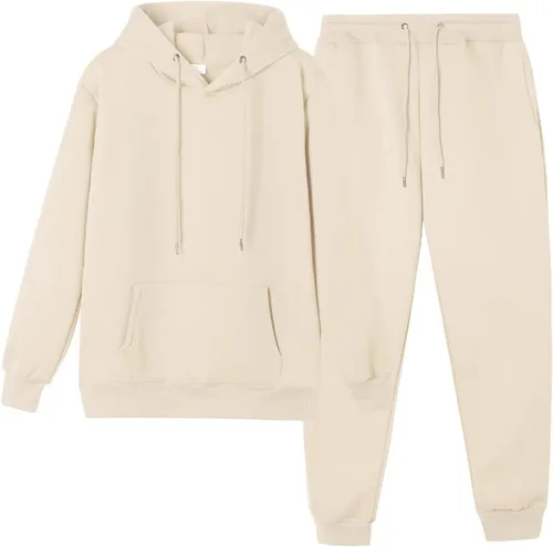 Vista 26 de CHAIRAY Conjunto deportivo unisex de 2 piezas con capucha para mujer 01Albaricoque