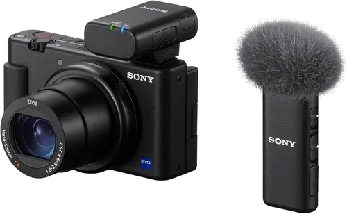 Vista 6 de Sony ECM-W2BT - Paquete de micrófono inalámbrico digital Bluetooth con micrófono Lavalier estéreo compacto y adaptador de corriente de dos puertos