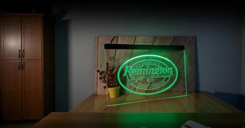 Vista 4 de Letreros de caza de armas de fuego personalizados, luz LED de neón para pared, para dormitorio, bar, fiesta, Navidad, boda, noche, decoración