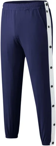 Vista 3 de Pantalones deportivos para hombre, con abertura lateral, con botones a presión, a rayas, pantalones deportivos casuales de entrenamiento