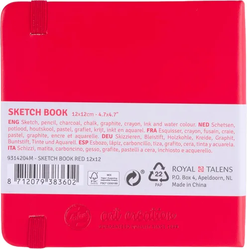 Vista 3 de Cuaderno de bocetos Talens Art Creation rojo 12X12 cm, 140 gramos