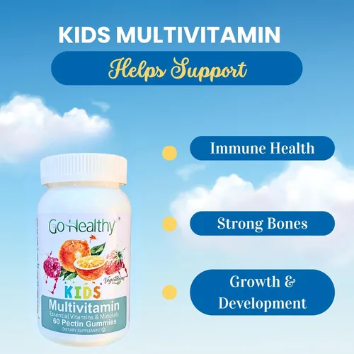 Vista 4 de Go Healthy - Gomitas multivitamínicas para niños, vitaminas vegetarianas de gomitas, sin OMG, sin gluten, Kosher y halal, 30 porciones