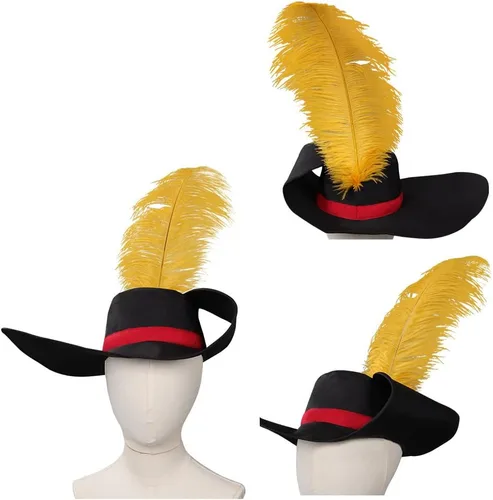 Vista 2 de Conjunto de cinturón ajustable de cuero para niños, sombrero de cosplay de gato con botas, accesorio de disfraz de Halloween, gorra de fiesta