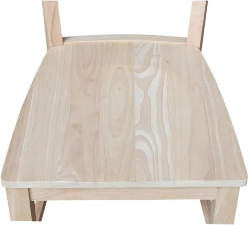 Vista 10 de IC INTERNATIONAL CONCEPTS Canyon Collection - Juego de dos sillas de madera maciza sin terminar