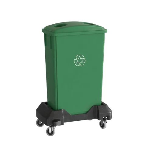 Vista 44 de Bote de basura Slim Jim negro de 23 galones con carrito