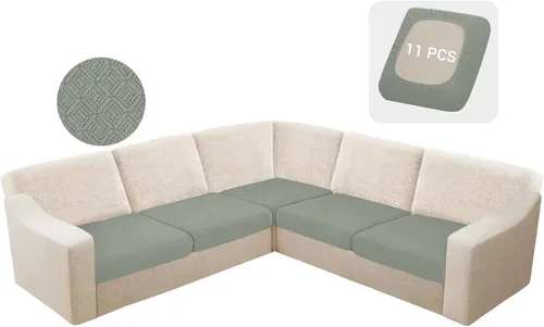 Vista 18 de HDCAXKJ - Fundas impermeables para cojín de sofá modular, fundas elásticas para cojín de sofá de esquina, fundas protectoras de muebles de jacquard