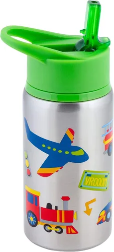 Vista 10 de Stephen Joseph Botellas de agua de acero inoxidable, 18 onzas, tapa con popote, vaso reutilizable, aislado, DINO