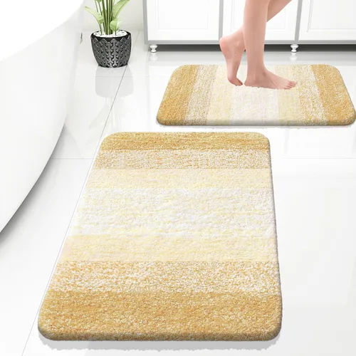 Vista 91 de OLANLY - Juego de tapetes para baño de 2 piezas, de microfibra, suaves y absorbentes, antideslizantes, lavables a máquina y para secadora, felpudos