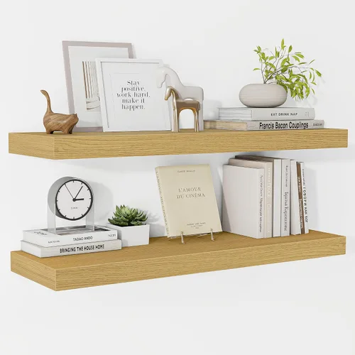Vista 39 de Fun Memories Estantes flotantes – Estante de pared de 9.3 pulgadas de profundidad para decoración y almacenamiento – Estantería de exhibición