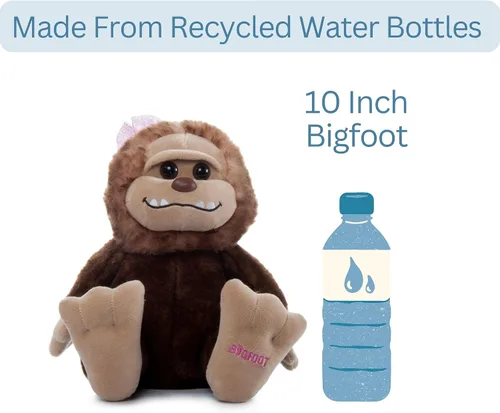 Vista 6 de The Petting Zoo Bigfoot Girl - Peluche de animal de peluche, regalos para niños, animales salvajes de la vida silvestre, juguete de peluche de mono