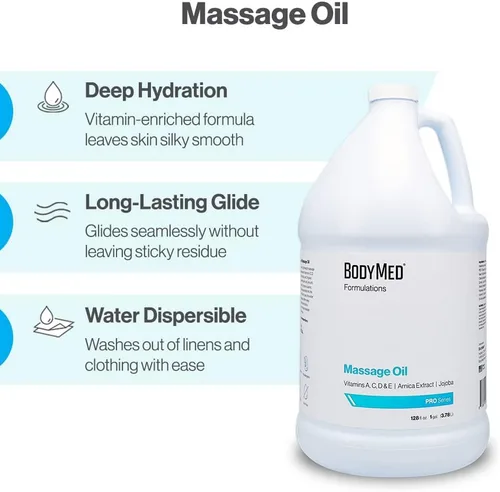 Vista 6 de BodyMed Formulations Aceite de masaje, 8 oz. – Sin fragancia, aceite totalmente natural para terapia de masaje – Certificado Leaping Bunny