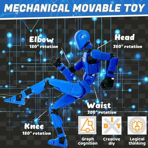 Vista 3 de Baiyou Conjunto de figuras de acción T13 con caja, 13 figuras de acción impresas en 3D de robot Titan 13, figura de acción T13 ya montada, figura