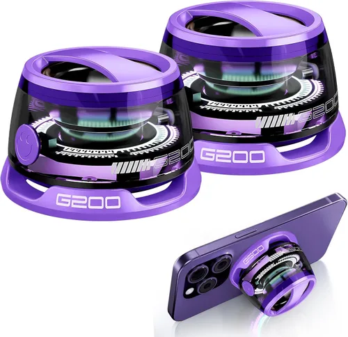 Vista 11 de Altavoz Bluetooth magnético G200 con luz RGB - Mini altavoz Bluetooth portátil, sonido estéreo de rango completo para 7 horas de reproducción, modo