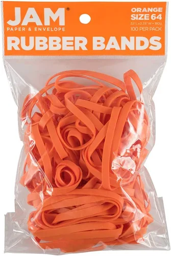 Vista 8 de JAM PAPER Bandas de goma coloridas, tamaño 33, bandas elásticas blancas, 100/paquete Blanco