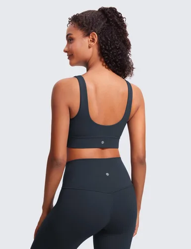 Vista 49 de CRZ YOGA Butterluxe - Brasier deportivo con espalda en U para mujer, cuello redondo, acolchado, de bajo impacto, para yoga, entrenamiento