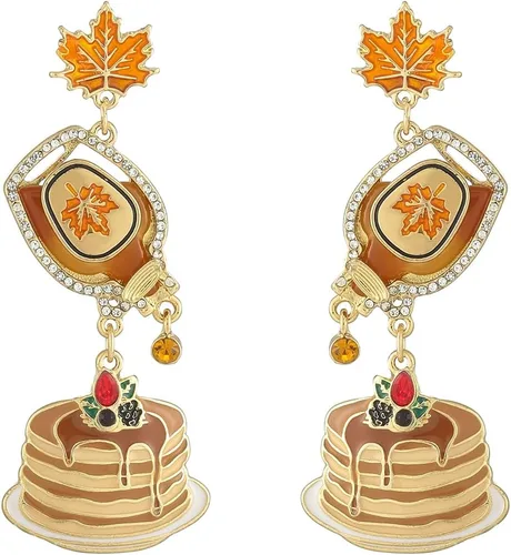 Vista 15 de Madison Tyler Thanksgiving Earrings for Women Cute Fall Pumpkin Jewelry Hoguera-Small