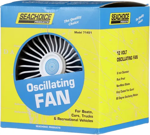Vista 5 de Seachoice Ventilador oscilante de 12 V CC, 6 pulgadas, movimiento oscilante de 90 grados