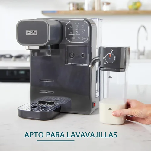 Vista 6 de Mr. Coffee Prima Latte Luxe, café expreso individual/doble, capuchino, máquina de café con leche con espumador optimizado y práctico panel