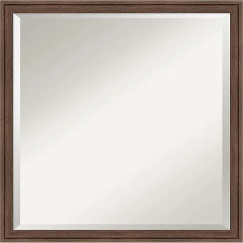 Vista 23 de Amanti Art Espejo de baño marrón para sobre lavabo, espejo rectangular de 24x20 Caleb Brown para tocador, marco rústico pequeño de estilo campestre