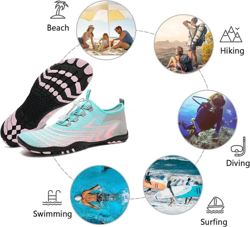 Vista 6 de Tenis impermeables para hombres y mujeres, descalzo, calcetín acuático de secado rápido para usar al aire libre, calzado deportivo para kayak