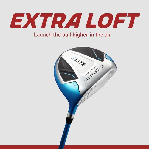 Vista 4 de Aspire X-Lite Super Performance Junior Golf Club Set - Right-Handed Kids Golf Set with Driver, Hybrid, 7 Iron, Putter, Stand Bag & Headcovers
