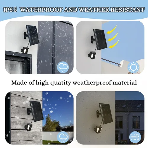 Vista 3 de Cargador de panel solar para cámara Ring, cargador solar 5V 3.5W compatible con batería de cámara Ring Stick Up Cam para vigilancia inalámbrica
