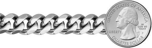 Vista 3 de Savlano Collar de cadena de eslabones cubanos italianos de plata de ley 925 de 0.472in para hombres y mujeres, fabricado en Italia viene con caja