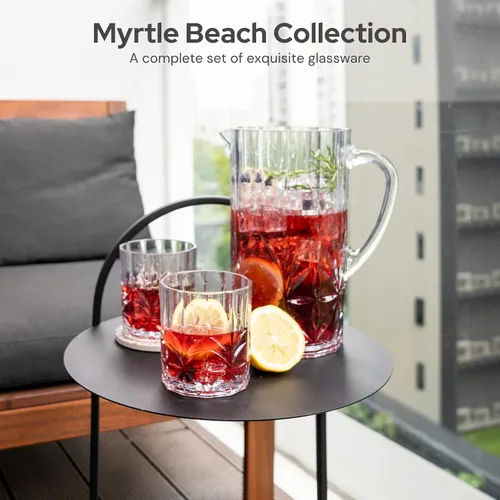 Vista 8 de BELLAFORTE Myrtle Beach - Jarra de agua transparente + vaso alto transparente – Tritán inastillable – Apto para lavavajillas